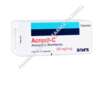 ACROXIL-C AMOXICILINA/BROMHEXINA 500/8 Mg. C/12 Capsulas
