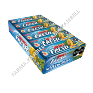 BRONCO FRESH Sabor Miel Eucalipto Tubo. c/9 CARAMELOS 3.66 G. Exh. c/12 Pzs.