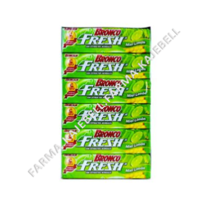 BRONCO FRESH Sabor Miel Lim?n Tubo. c/9 CARAMELOS 3.66 G. Exh. c/12 Pzs.