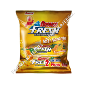 BRONCO FRESH CARAMELO Miel Naranja c/2 Pzs. 66 G.