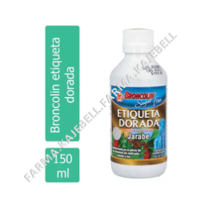 BRONCOLIN Etiqueta Dorada JARABE Sugar Free 150 ML.