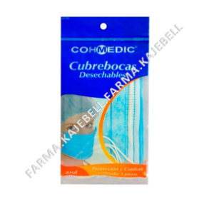 CUBREBOCAS DESECHABLE COHMEDIC AZUL 5PZS