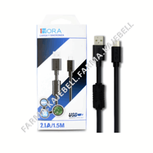 CABLE Eda. USB 2.0 / Sda. Tipo C / 1.5 Mts. Mod. CAB150 Col. Negro.